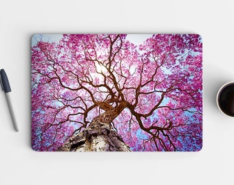 Pink Purple Flowering Tree Gnarly Branches UNIVERSAL Laptop Skin, Computer Skin, Laptop Sticker Decal, Full Coverage Protective Laptop Skin