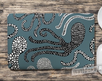 Octopus with Dots Illustration Laptop Skin, Macbook Skin, Computer Decal Sticker Full Coverage Laptop Skin