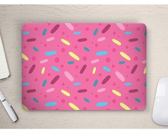 Rainbow Sprinkles Pink Frosting Homer Donut UNIVERSAL Laptop Skin, Computer Skin, Laptop Sticker Decal, Full Coverage Protective Laptop Skin