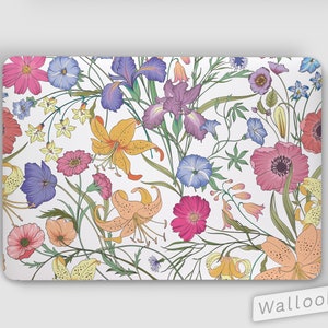 Desaturated Wild Flower Artwork Laptop Skin, Macbook Skin, Computer Decal Sticker Full Coverage Laptop Skin