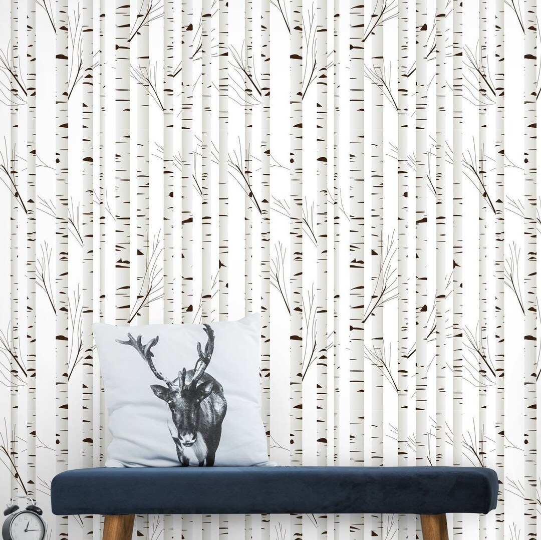 Birch Tree Wall Paper Removable Peel and Stick Wall Paper DIY Self