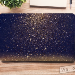 Raining Gold Glitter Shimmer Spots Design Universal Laptop Skin, Computer Decal Sticker Full Coverage Laptop Premium 3m Vinyl Laptop Sticker