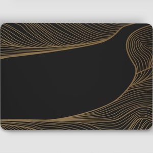 Luxurious Faux Gold Lines on Black UNIVERSAL Laptop Skin, Computer Skin, Laptop Sticker Decal, Full Coverage Protective Laptop Skin