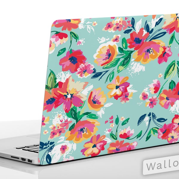 Saturated Flower Painting Pattern Design Laptop Skin, Macbook Skin, Computer Decal Sticker Full Coverage Laptop Skin