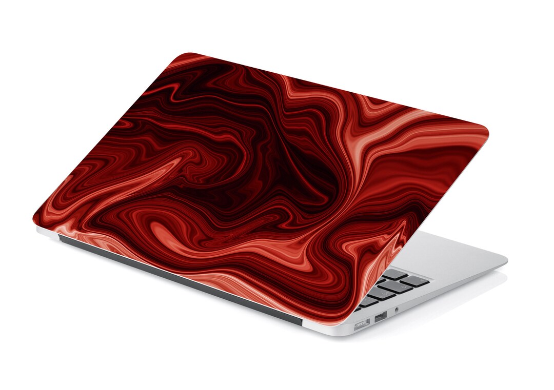Red Marble Swirl Abstract Laptop Skin, MacBook Skin, Computer Decal ...