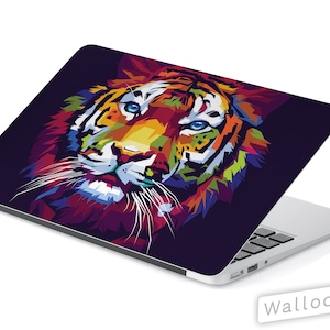 Bengal Tiger Colorful Drawing Artwork Universal Laptop Skin, Computer Decal Sticker Full Coverage Laptop Premium 3m Vinyl Laptop Sticker
