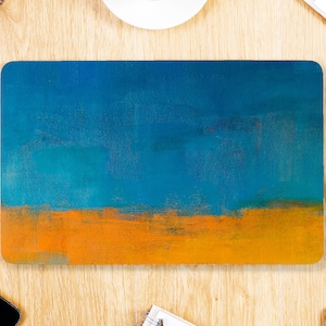 Blue and Orange Abstract Oil Paint Art UNIVERSAL Laptop Skin, Macbook Skin, Computer Decal Sticker Full Coverage Laptop Sticker Skin Decal