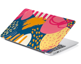 Pink, Blue & Yellow 80s 90s Inspired Shapes UNIVERSAL Laptop Skin, Computer Skin, Laptop Sticker Decal, Full Coverage Protective Laptop Skin