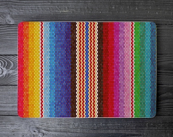 Rainbow Textured Mexican Blanket Southwest UNIVERSAL Laptop Skin, Computer Skin, Laptop Sticker Decal, Full Coverage Protective Laptop Skin