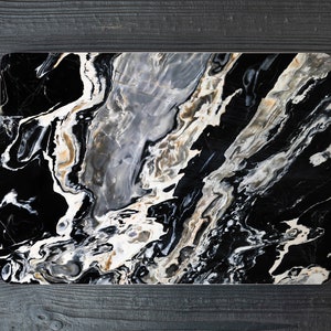 Black and White Granite Stone Laptop Skin, Macbook Skin, Computer Decal Sticker Full Coverage Laptop Skin