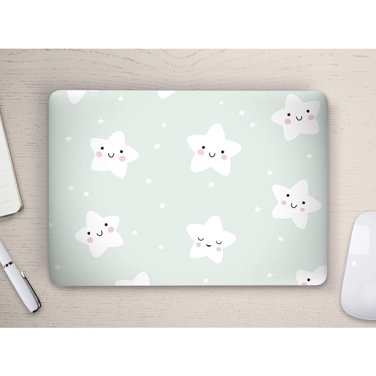 Pastel Cute Baby Kawaii Smiling Stars UNIVERSAL Laptop Skin, Computer ...
