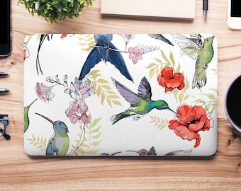 Soft Watercolor Hummingbirds with Flowers UNIVERSAL Laptop Skin, Computer Skin, Laptop Sticker Decal, Full Coverage Protective Laptop Skin