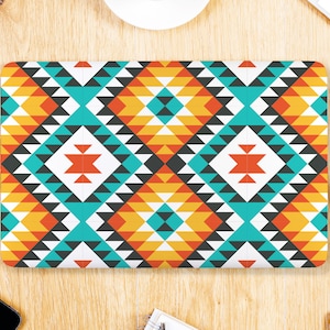 Orange and Blue Southwest Mojave Pattern Universal Laptop Skin, Computer Decal Sticker Full Coverage Laptop Premium 3m Vinyl Laptop Sticker