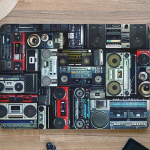 1980's Boombox and Speaker Collection Photography Skin, Macbook Skin, Computer Decal Sticker Full Coverage Laptop Skin