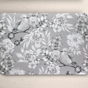 Ornate Floral Print with Birds Pattern UNIVERSAL Laptop Skin, Macbook Skin, Computer Decal Sticker Full Coverage Laptop Sticker Skin Decal