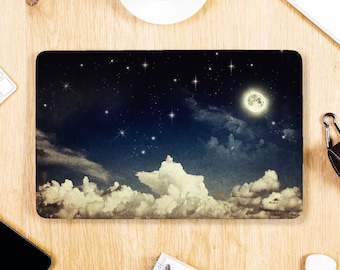 Moon Sky Night Stars and Clouds Art UNIVERSAL Laptop Skin, Macbook Skin, Computer Decal Sticker Full Coverage Laptop Sticker Skin Decal