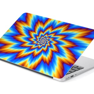 Rainbow Tie-Dye Swirl Optical Illusion UNIVERSAL Laptop Skin, Computer Skin, Laptop Sticker Decal, Full Coverage Protective Laptop Skin
