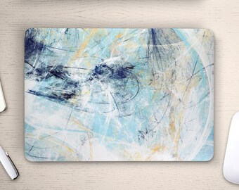 Minimalist Abstract Blue Paint Splatters UNIVERSAL Laptop Skin, Macbook Skin, Computer Decal Sticker Full Coverage Laptop Sticker Skin Decal