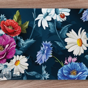 Flora and Fauna Colorful Flowers Laptop Skin, Macbook Skin, Computer Decal Sticker Full Coverage Laptop Skin