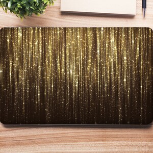 Bronze & Gold Cascading Sparkle Glitter UNIVERSAL Laptop Skin, Computer Skin, Laptop Sticker Decal, Full Coverage Protective Laptop Skin
