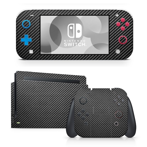特別デザイン カスタムペイント Nintendo Switch 本体 Black Carbon Fiber Faux Printed Hex Nintendo Switch Skin Full