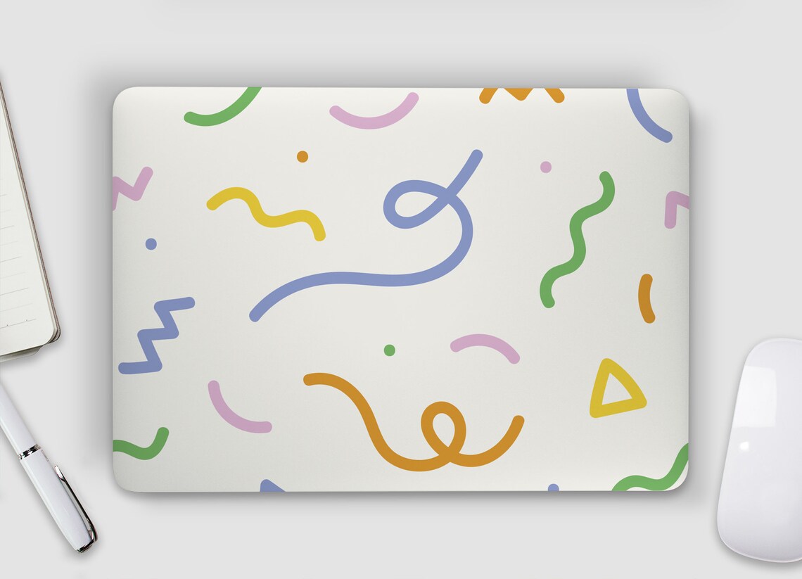 Pastel Rainbow Confetti Abstract Shapes UNIVERSAL Laptop Skin, Computer ...