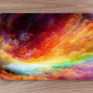 Sky on Fire Red Orange Storm Clouds Rainbow UNIVERSAL Laptop Skin, Computer Skin, Laptop Sticker Decal, Full Coverage Protective Laptop Skin