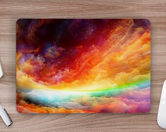 Sky on Fire Red Orange Storm Clouds Rainbow UNIVERSAL Laptop Skin, Computer Skin, Laptop Sticker Decal, Full Coverage Protective Laptop Skin