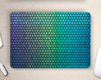 Lila Blå Fade Mermaid Tail Scales Art Universal Laptop Skin, Datordekalklistermärke Heltäckande Laptop Premium 3 m Vinyl Laptopklistermärke