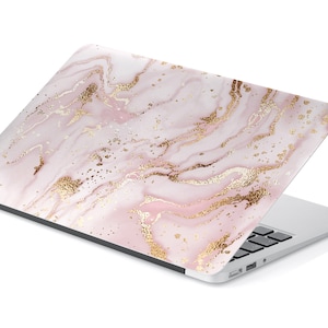 Pink & White Marble with Gold Foil Detail UNIVERSAL Laptop Skin, Computer Skin, Laptop Sticker Decal, Full Coverage Protective Laptop Skin