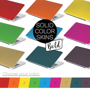 BOLD SOLID COLOR Laptop Skins - Choose Your Color! Universal Laptop Skin, Computer Decal Sticker Full Coverage Laptop Premium 3m Vinyl