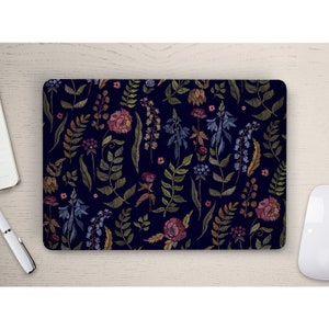 Embroidered Garden Flowers Wildflowers UNIVERSAL Laptop Skin, Computer Skin, Laptop Sticker Decal, Full Coverage Protective Laptop Skin