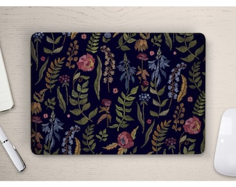 Embroidered Garden Flowers Wildflowers UNIVERSAL Laptop Skin, Computer Skin, Laptop Sticker Decal, Full Coverage Protective Laptop Skin