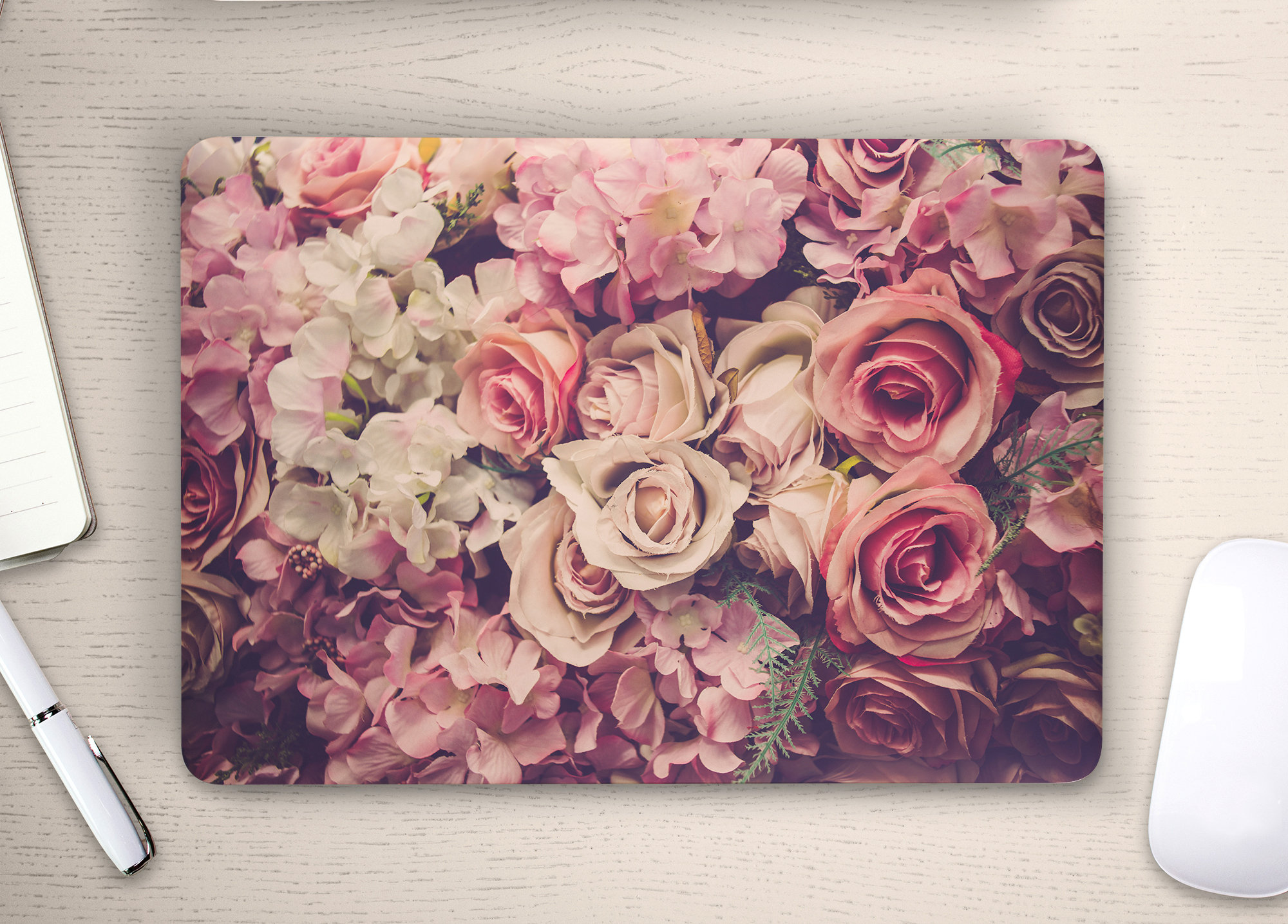Rose Garden Vintage Floral Pattern UNIVERSAL Laptop Skin, Macbook Skin, Computer Decal Sticker Full Coverage Laptop Sticker Skin Decal
