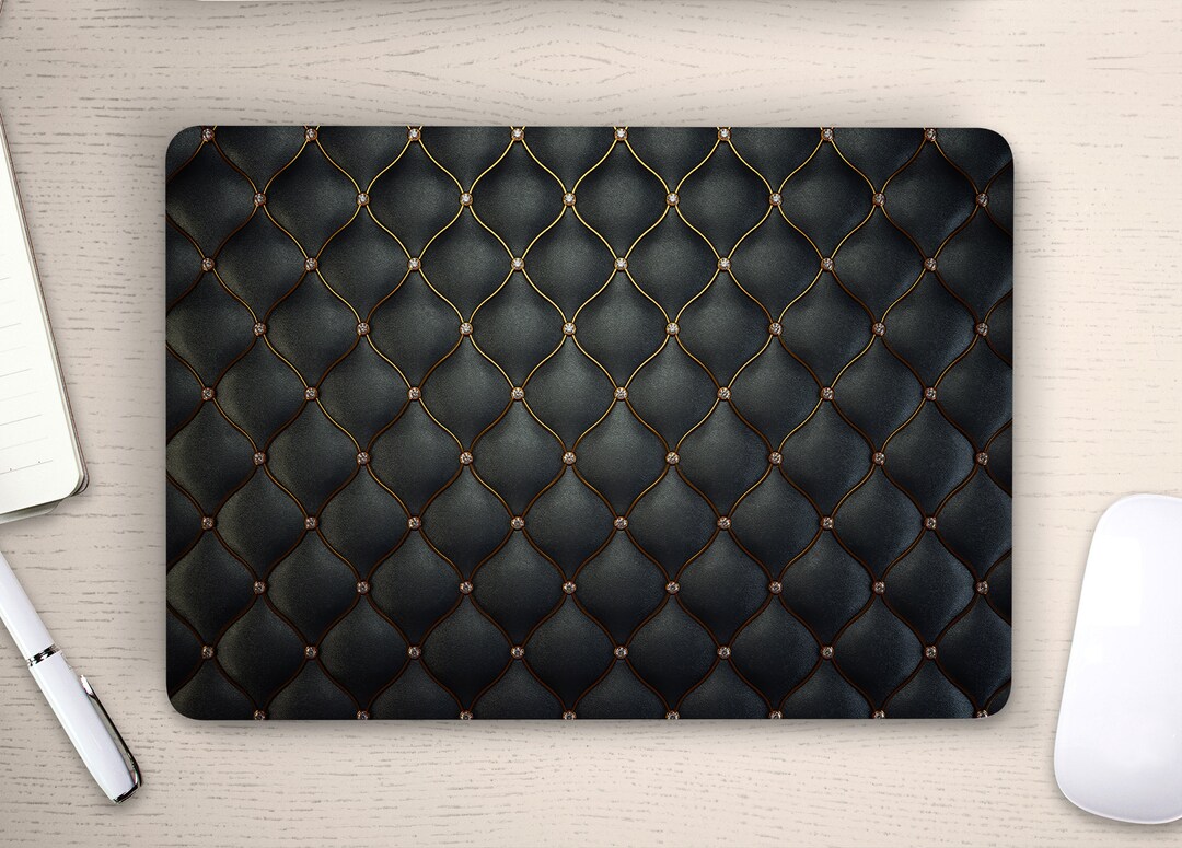 Boujie Leather & Gold With Diamond Studs UNIVERSAL Laptop Skin ...