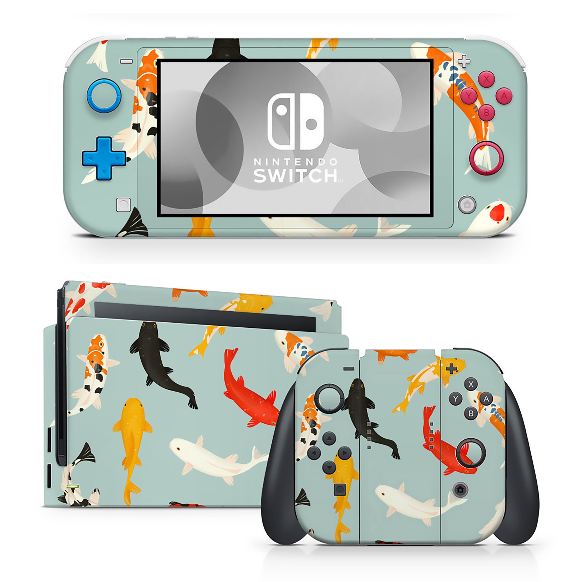 Koi Fish Pond Swimming Fish Friends Nintendo Switch Skin