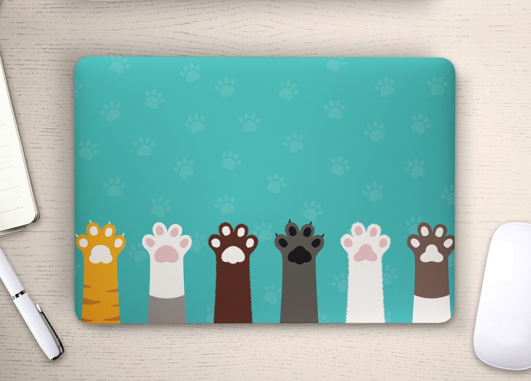 Cute & Colorful Kitty Cat Paws in a Row UNIVERSAL Laptop Skin, Computer ...