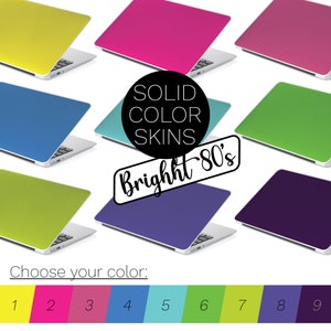 BRIGHT 80'S SOLID COLOR Laptop Skins Choose Your Color! Universal Laptop Skin, Laptop Decal Sticker Skin Protective Laptop Premium 3m Vinyl