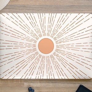 Boho Orange Sunshine Sun Rays of Light UNIVERSAL Laptop Skin, Computer Skin, Laptop Sticker Decal, Full Coverage Protective Laptop Skin