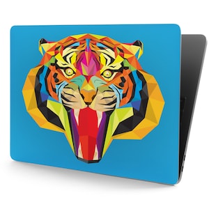 Kleurrijke Tiger Geometrische Artwork Design UNIVERSAL Laptop Skin, Macbook Skin, Computer Decal Sticker Full Coverage Laptop Sticker Skin Decal