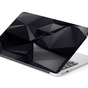 Black Carbon Fiber 3D Topographic Triangles UNIVERSAL Laptop Skin, Computer Skin, Laptop Sticker Decal, Full Coverage Protective Laptop Skin