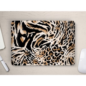 Zachte wervelende luipaardprint met textuur UNIVERSELE laptophuid, computerhuid, laptopstickersticker, volledige dekking beschermende laptophuid