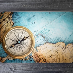 Nautische kaart Ocean Travel Compass Journey UNIVERSAL Laptop Skin, Computer Skin, Laptop Sticker Decal, Volledige dekking Beschermende Laptop Skin