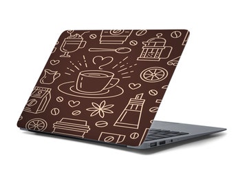 Barista Vibes Coffee Bean Cappuccino Latte UNIVERSAL Laptop Skin, Computer Skin, Laptop Sticker Decal, Full Coverage Protective Laptop Skin