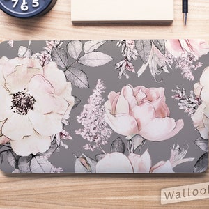Rose Garden Elegant Watercolor Flowers Laptop Skin, Macbook Skin, Computer Decal Sticker Full Coverage Laptop Skin