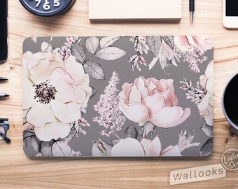 Rose Garden Elegant Watercolor Flowers Laptop Skin, Macbook Skin, Computer Decal Sticker Full Coverage Laptop Skin