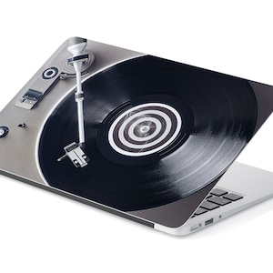 Record Player and Vinyl Record Artwork Skin, Macbook Skin, Computer Decal Sticker Full Coverage Laptop Skin