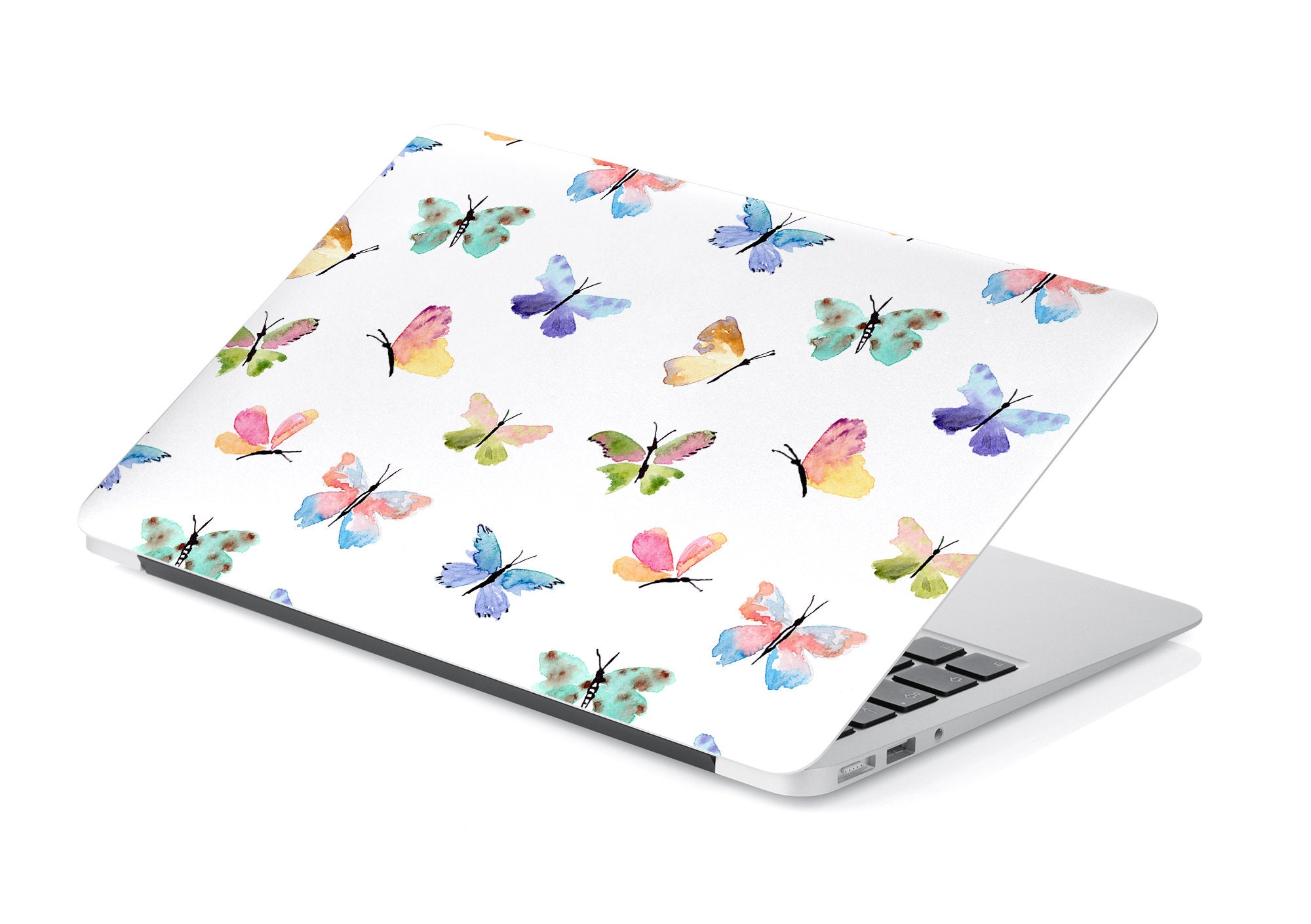 Minimal Butterfly Colorful Watercolor Pattern Laptop Skin, MacBook Skin ...