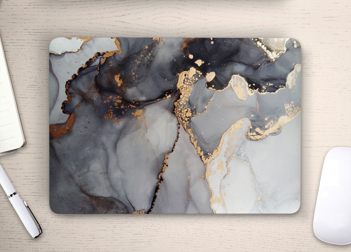 Buy Grey & Black Ink Blot W/ Gold Bronze Veins UNIVERSAL Laptop Skin ...