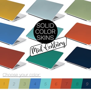MIDCENTURY SOLID COLOR Laptop Skins Choose Your Color! Universal Laptop Skin, Laptop Decal Sticker Skin Protective Laptop Premium 3m Vinyl